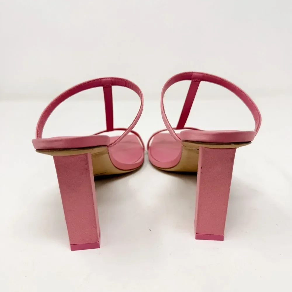Cult Gaia Piper Heel Rose Satin Heels Size US 11 - Picture 6 of 8